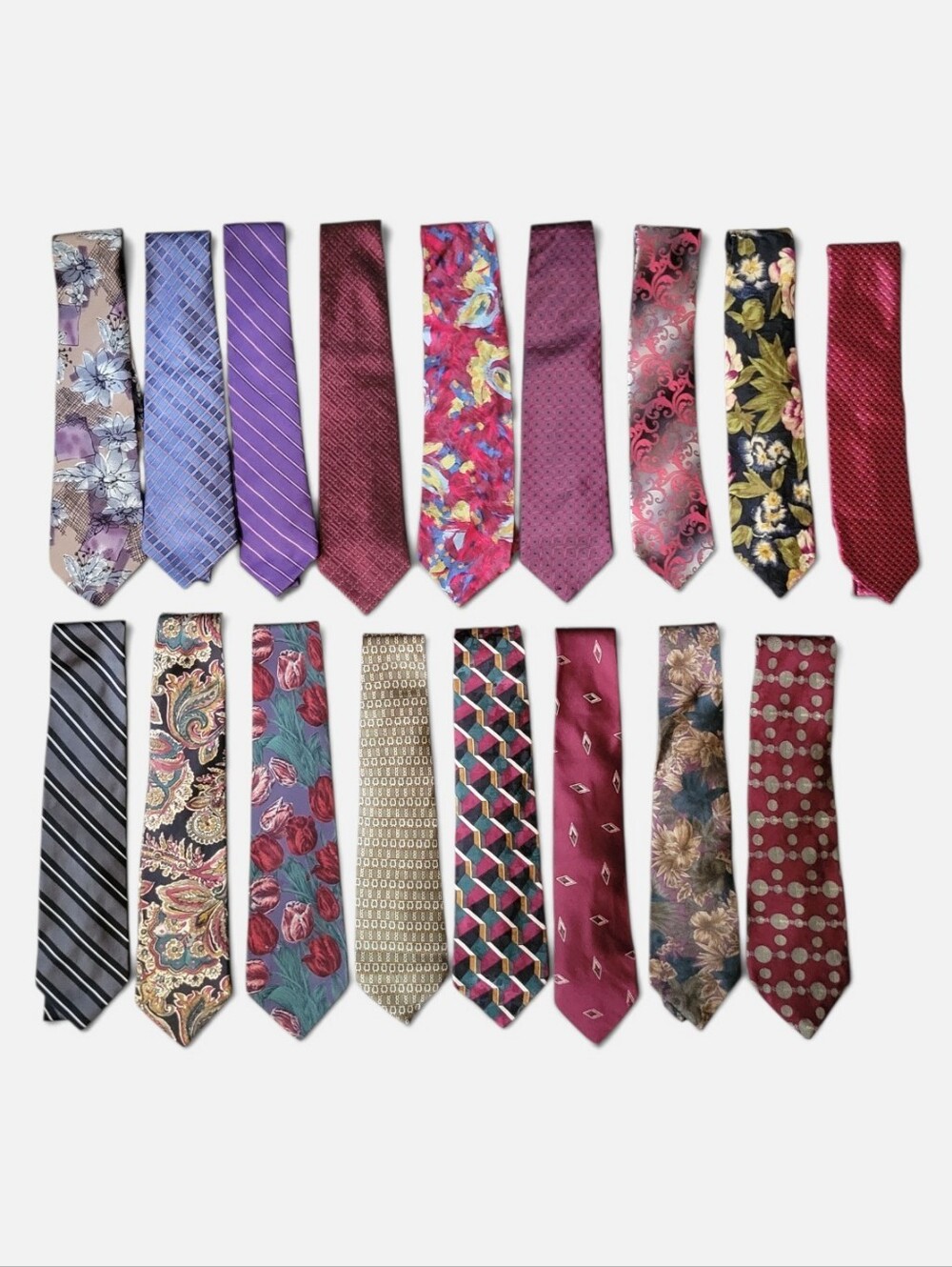Lot × 17 Silk Neckties Jos A Bank Perry Ellis Salvatore Adolfo Ralph Lauren POLO